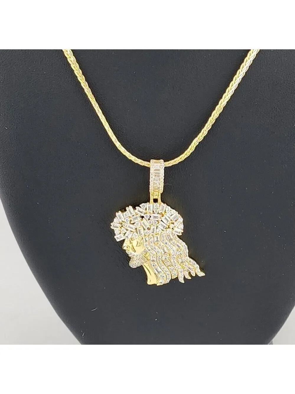 Brand New Sterling Silver 925 Jesus Side Face Necklace